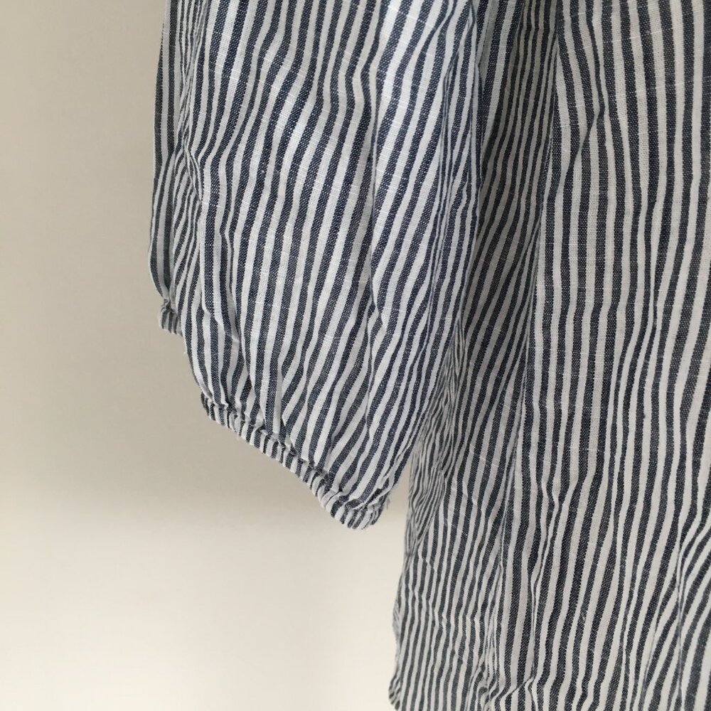 SAVANNAH JANE Striped Multicolor Floral Embroidery 3/4 Sleeve Shirt - Picture 10 of 10